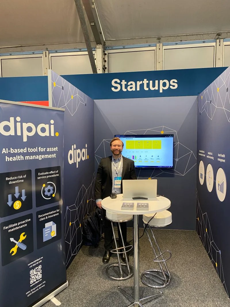 Dipai’s exhibition stand in the startup area at Nor-Shipping 2022.