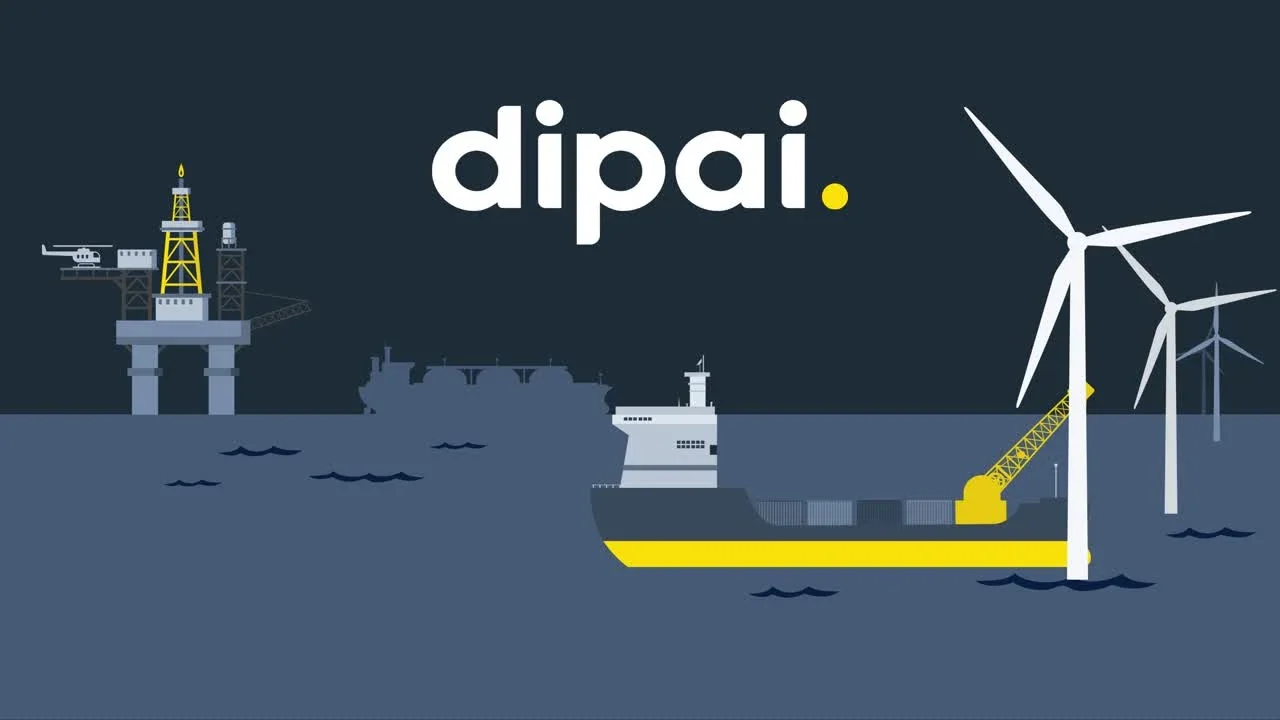 Thumbnail from Dipai’s animated platform presentation, showing maritime vessels and energy infrastructure.